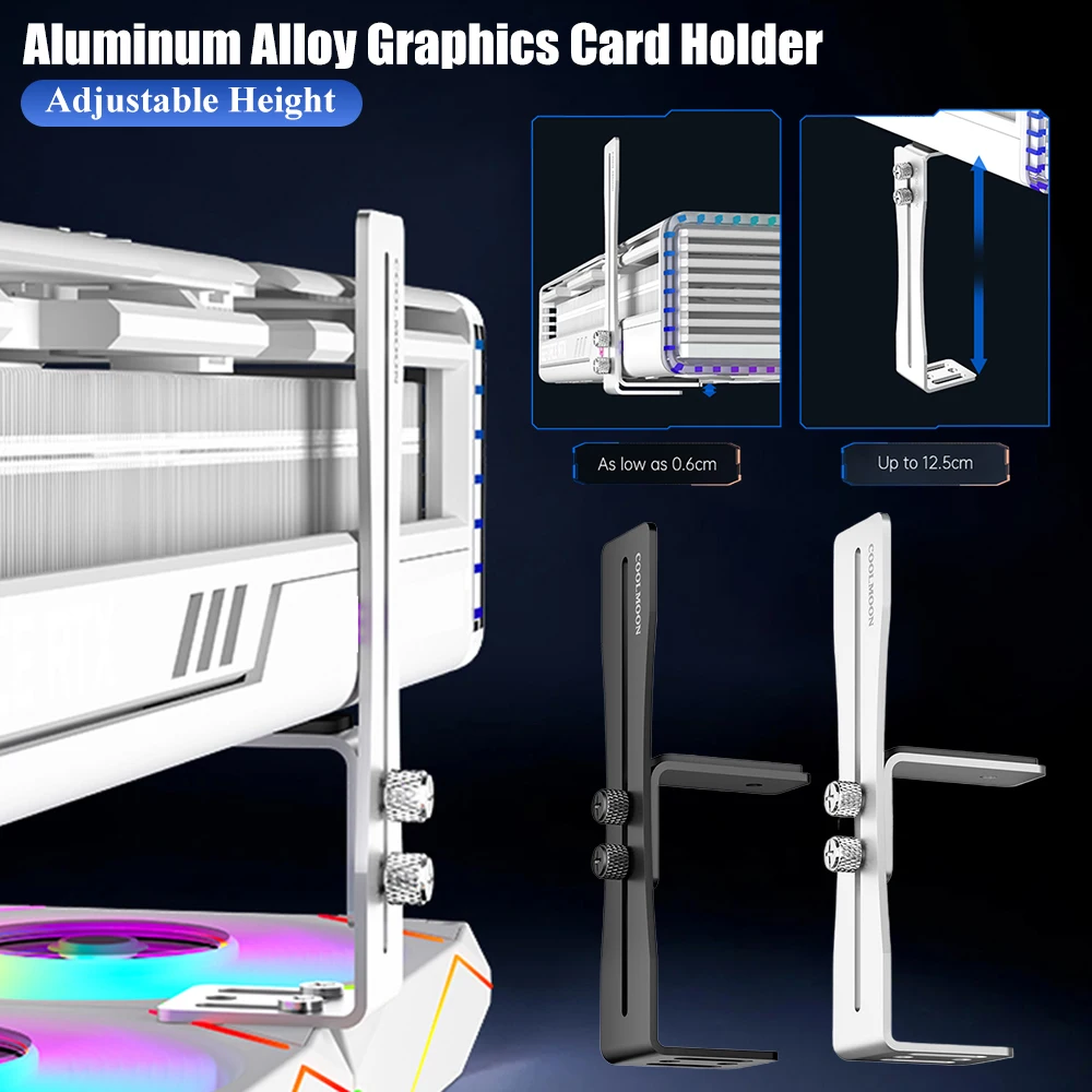 

Держатель видеокарты из алюминиевого сплава, фиксированный опорный кронштейн для графического процессора, износостойкая нержавеющая подставка для видеокарты для сборки компьютера своими руками