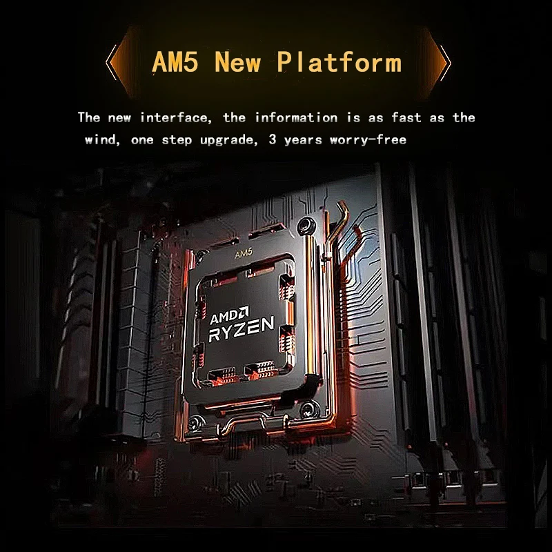 NUOVO AMD Ryzen 5 7600X R5 7600X 4,7 GHz 6-Core 12-Thread 5NM L3 = 32M Processore desktop Socket AM5 CPU Processo di gioco ma senza ventola