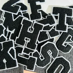 7cm ferro na carta remendo toalha de feltro chenill bordado remendos diy jeans jaqueta moletom roupas acessórios