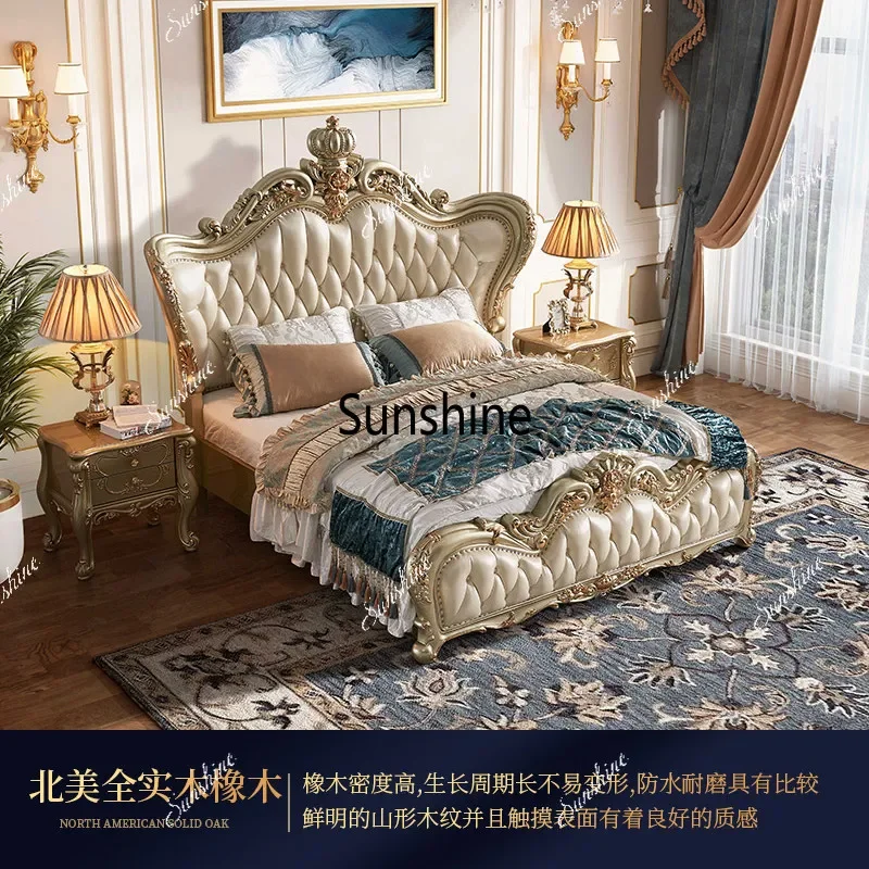 F Bedroom furniture Large apartment light luxury princess bed 1.8 meters