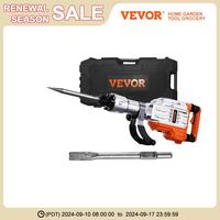 VEVOR 3500W Demolition Jack Hammer 1900 BPM Electric Jack Hammer Concrete Breaker 2pcs Chisel for Trenching and Breaking Holes