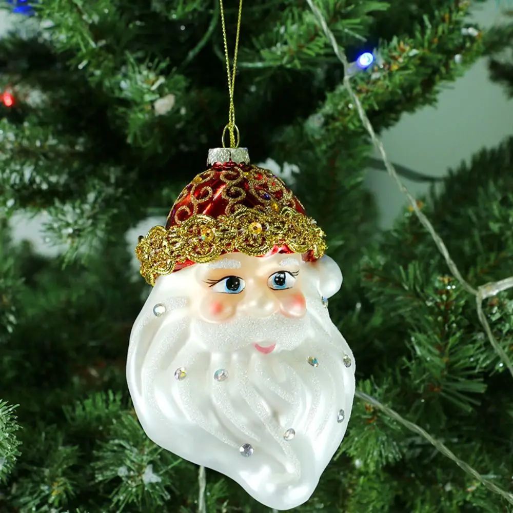 2Pcs/Set Fashion Glass Christmas Old Man Pendant Gifts Home Decoration Christmas Tree Decoration Christmas Ornament Christmas