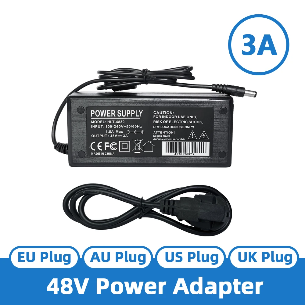 

DC 48V 3A 3000MA POE Power Supply Adapter 48 V Volt For CCTV Security Surveillance POE Injector Ethernet IP Camera Phone