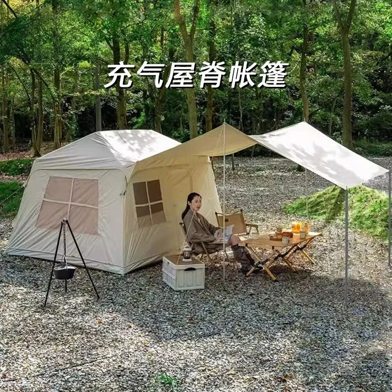 

factory direct sales Inflatable ridge tent outdoor thickened rainproof belt canopy, portable, customizable tent