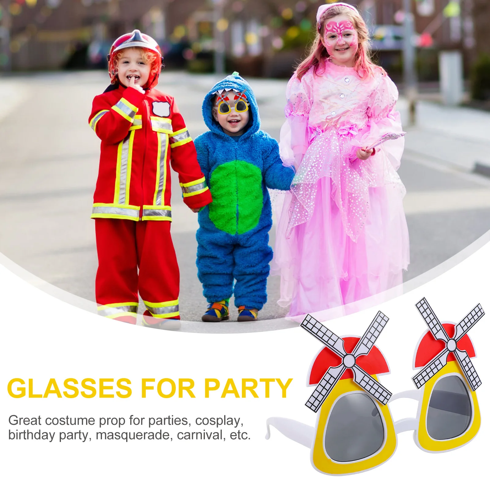 

2Pcs Windmill Party Funny Glasses Unique Fun Photo-Booth Props Cool Costume Photography Supplies Party Funny Glasses