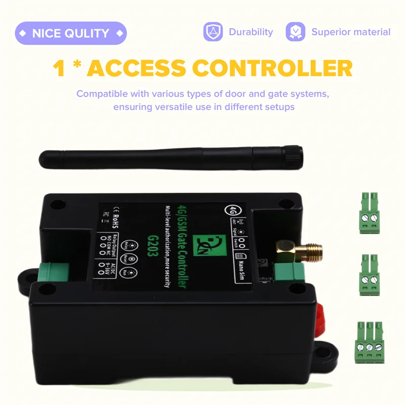 GSM Remote Control Relay Switch 4G Mobile Phone Control Gsm Door Lock Gsm Gate Controller G203-Y41A