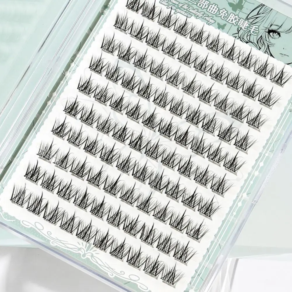 Moda 5d cola-livre cílios postiços macios diy auto-adesivo cílios postiços maquiagem resuable cílios segmentados pacotes feminino