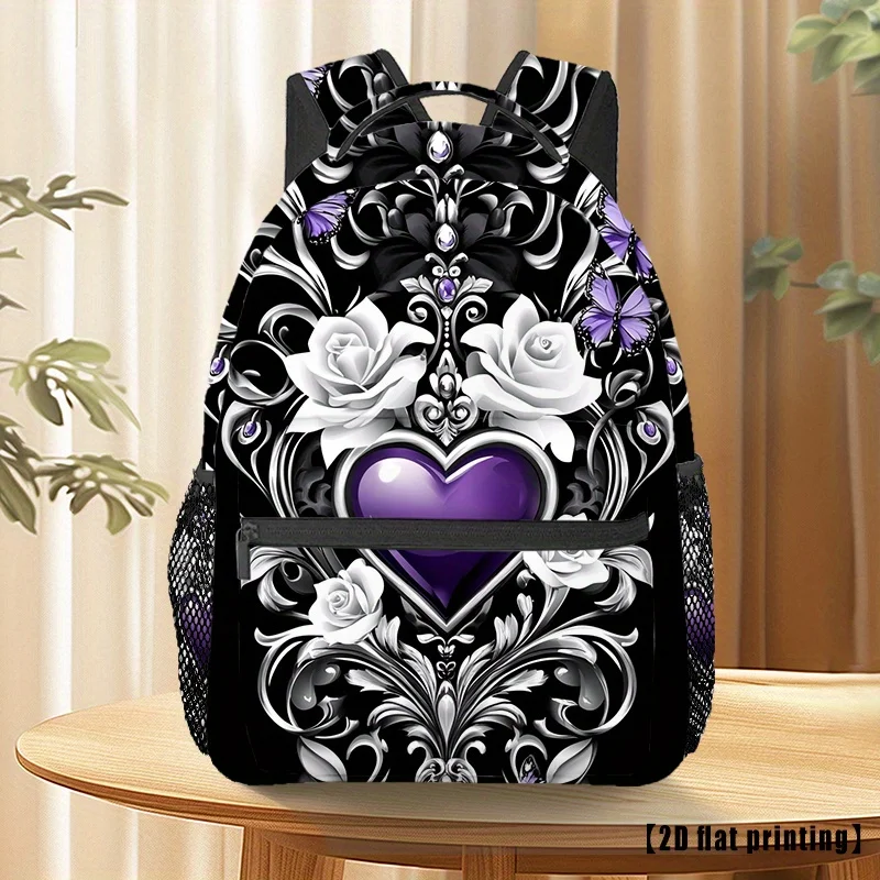 Purple Butterfly Flower Unisex Outdoor Sports Backpack Travel Backpack Adjustable Comfort Strap Backpack for Men Women Hiking