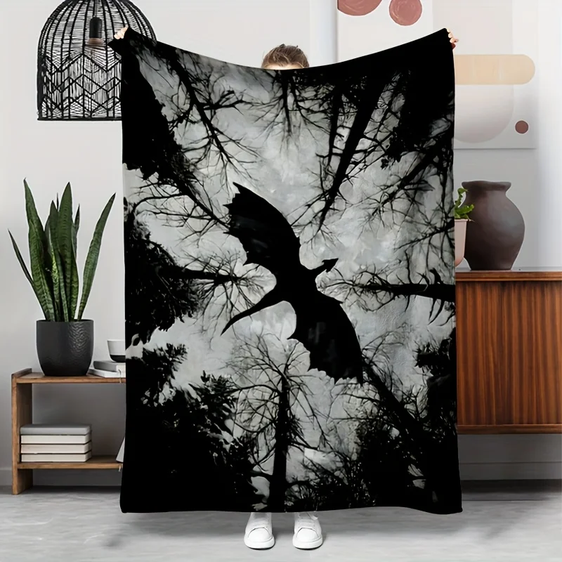 1pc Fantasy Flying Dragon Pattern Blanket, Lightweight and Soft Gift Blanket, Nap Blanket, Throw Blanket, Multi-purpose Blanket