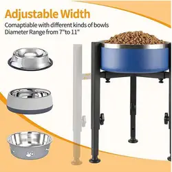 Height Adjustable Dog Bowl Stand Metal Tall Dog Food Stand For Large Dogs Adjustable Width Metal Elevated Dog Bowls