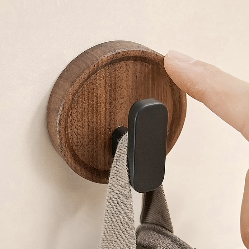 New Style Walnut Robe Hook Clothes Coat Hanger Household Decoration Rustproof Wooden Towel Hook Bathroom Accessories WB8135