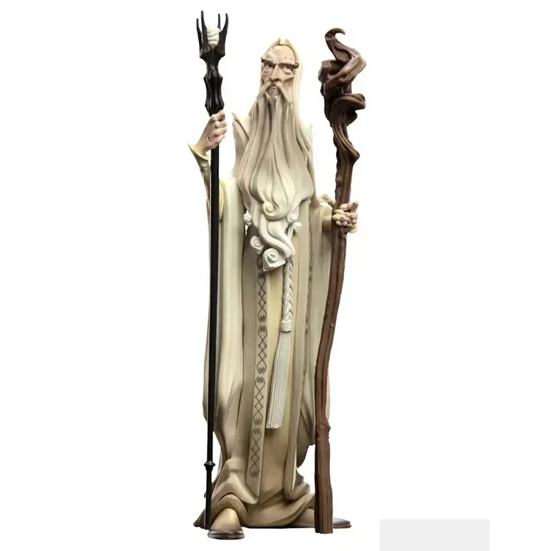 Weta The Lord of The Rings Q Version MINI EPICS SDCC Version Saruman Double Staff Action Figure Gift Collection Toy