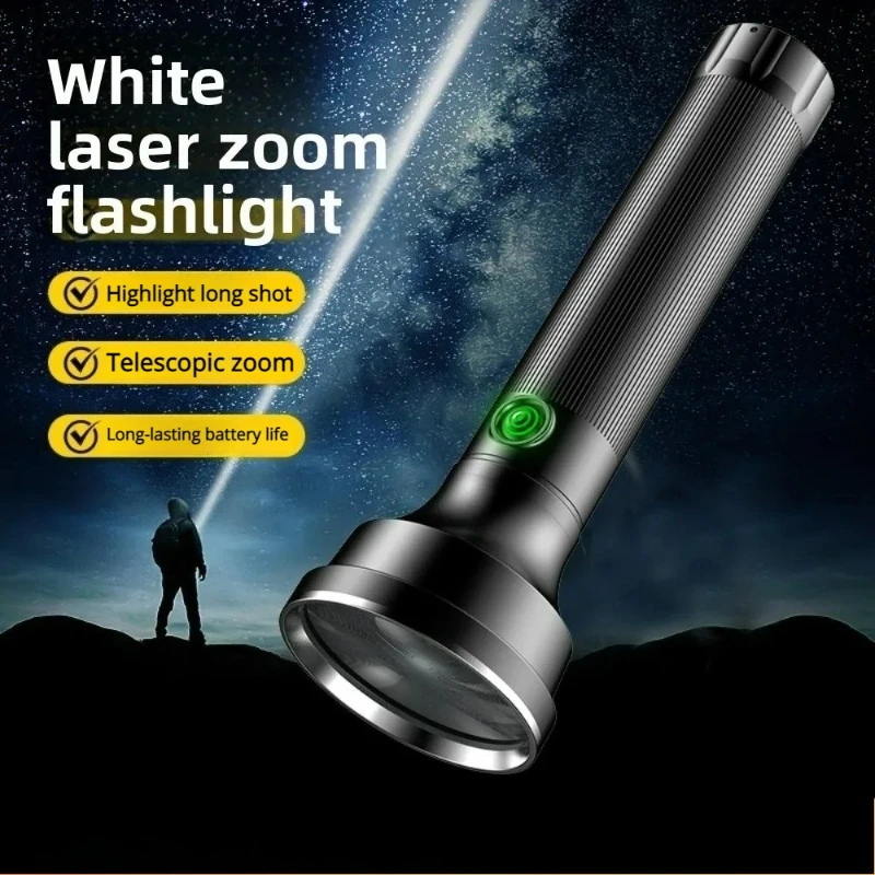 lanterna-led-de-luz-forte-com-laser-branco-carregamento-tipo-c-zoom-A-prova-d'agua-para-uso-domestico-atividades-ao-ar-livre-caminhada-patrulha-acampamento-e-seguranca