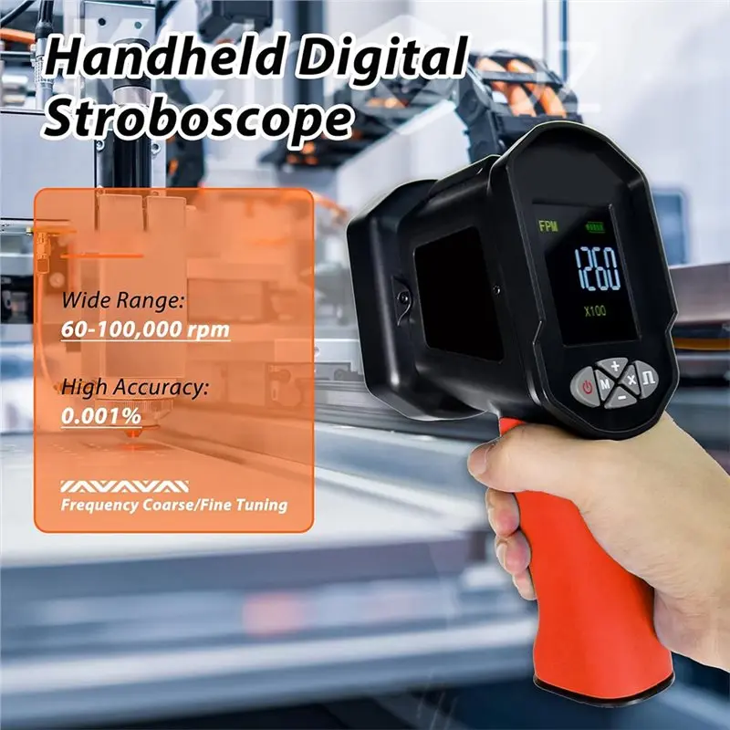 ABVG-High-Precision Non-Contact RPM Meter(60-100, 000), Digital Stroboscope Tachometer For Motor, Fan, Generator& Engine