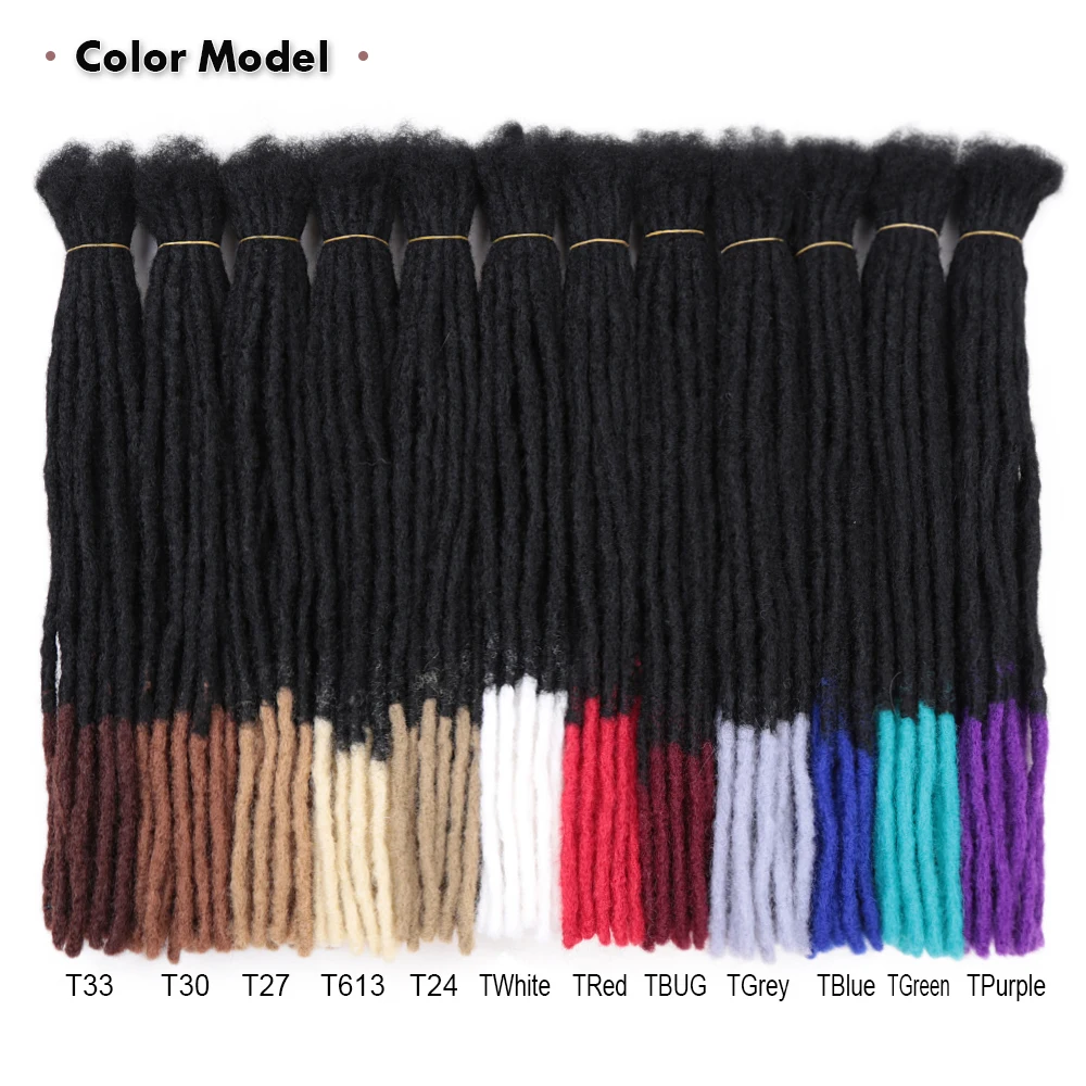 Synthetic Dreadlocks Hair Extensions 20Inch Soft Faux Locs Crochet Braiding Hair Handmade Hip-Hop Reggae Hair For Women And Men