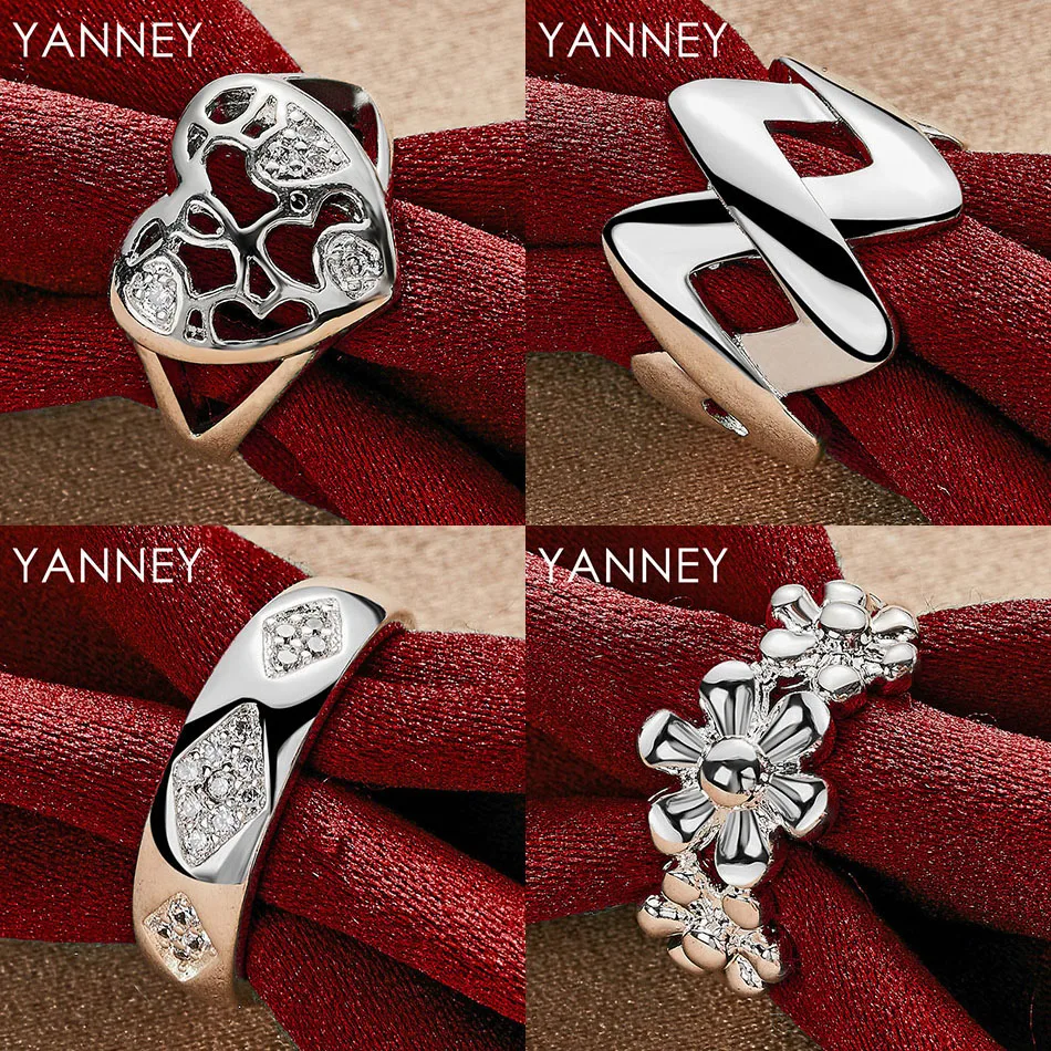 

Charm 925 Sterling Silver 7/8/9/10 Delicate Heart Shaped Flower Ring Women's Accessories Party Gift Jewelry