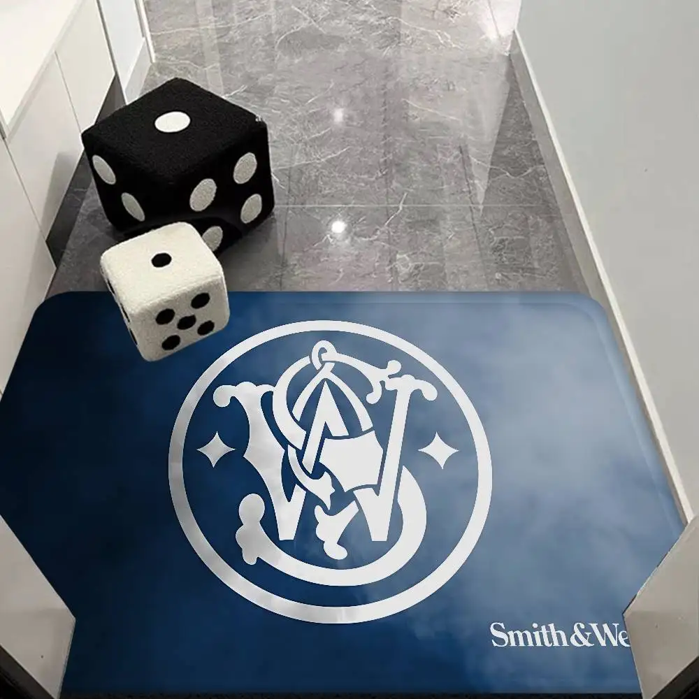 Alfombra de entrada GUN Smith & Wesson, lavable, antideslizante, para sala de estar, sofás, sillas, cocina.