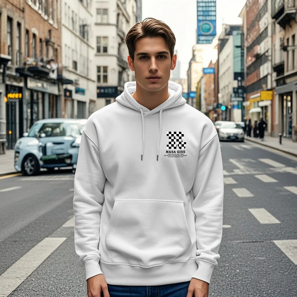 

2024 Autumn Winter Sports Hoodie'R' letters print Men's Cotton Quality Plush thickened Pullover Clothing Street Casual Fashion