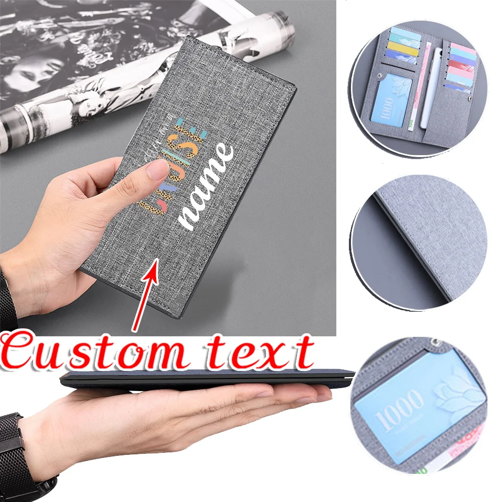 

Кошелек с именем по индивидуальному заказу, складная сумка для хранения монет, деловой высококачественный органайзер для мелочей, кошельки, держатель для удостоверений личности, кошелек