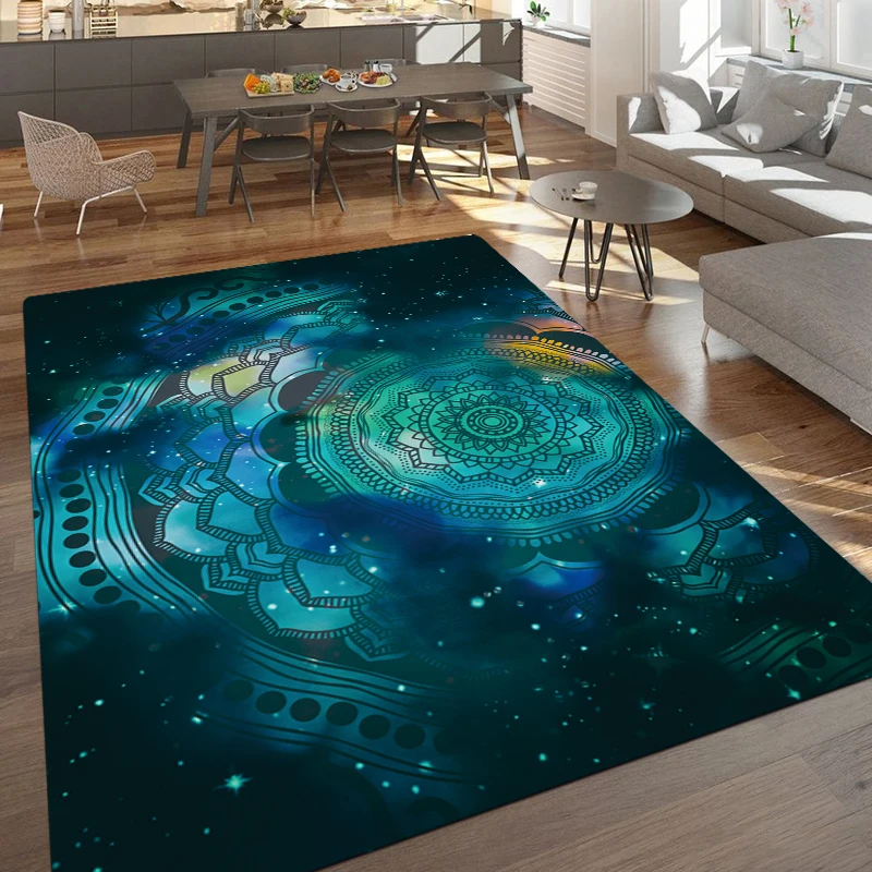 

The Mandala Flower Color B Pattern Printed Rectangle Carpet Rug For Bedroom Living Room Soft Fluffy Rug Nonslip Mat Home Decor