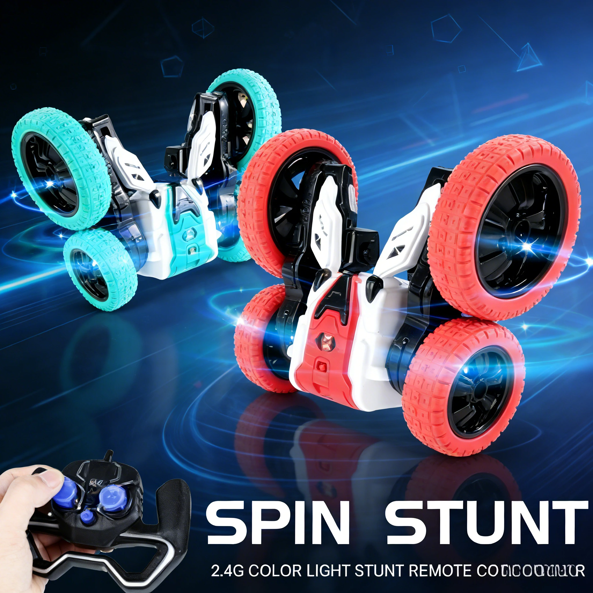 

Светодиодный светящийся двухсторонний трюковый автомобиль | 360 ° Радиоуправляемая игрушка Tumbling Deformation Flower — идеальный подарок на день рождения для детей!