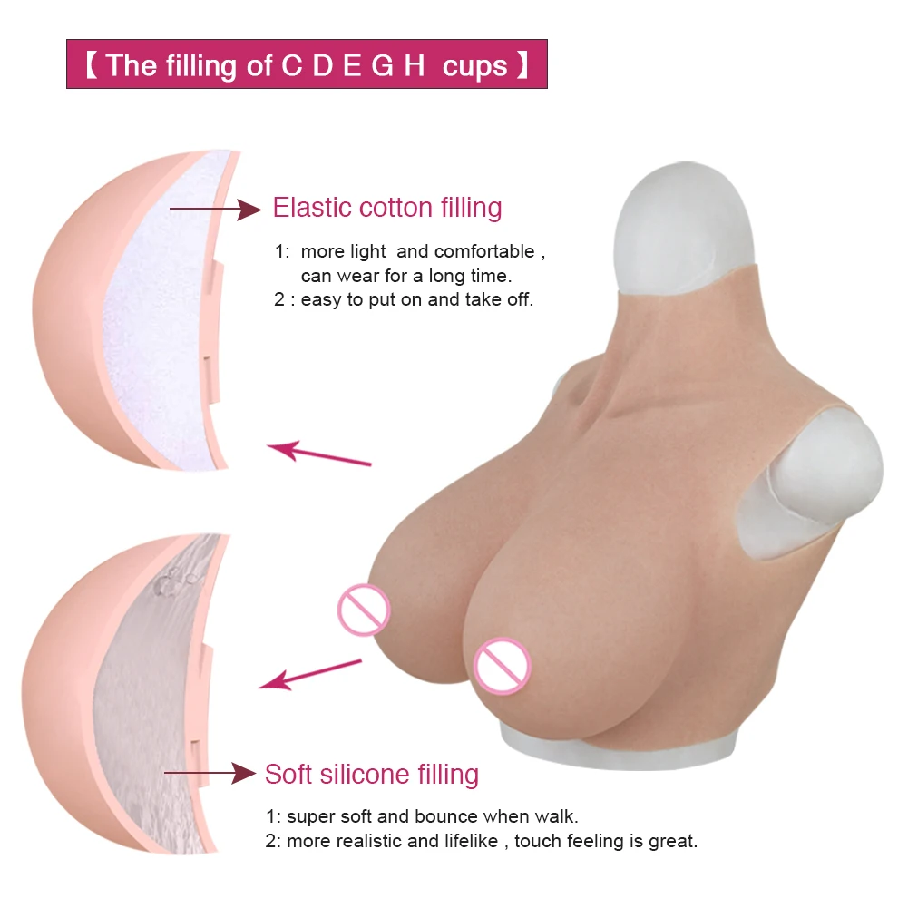 Dokier Realistic Fake Boobs Large Silicone Breast Form for Crossdresser Transgender Shemale Drag Queen Crossdressing S Z Cup