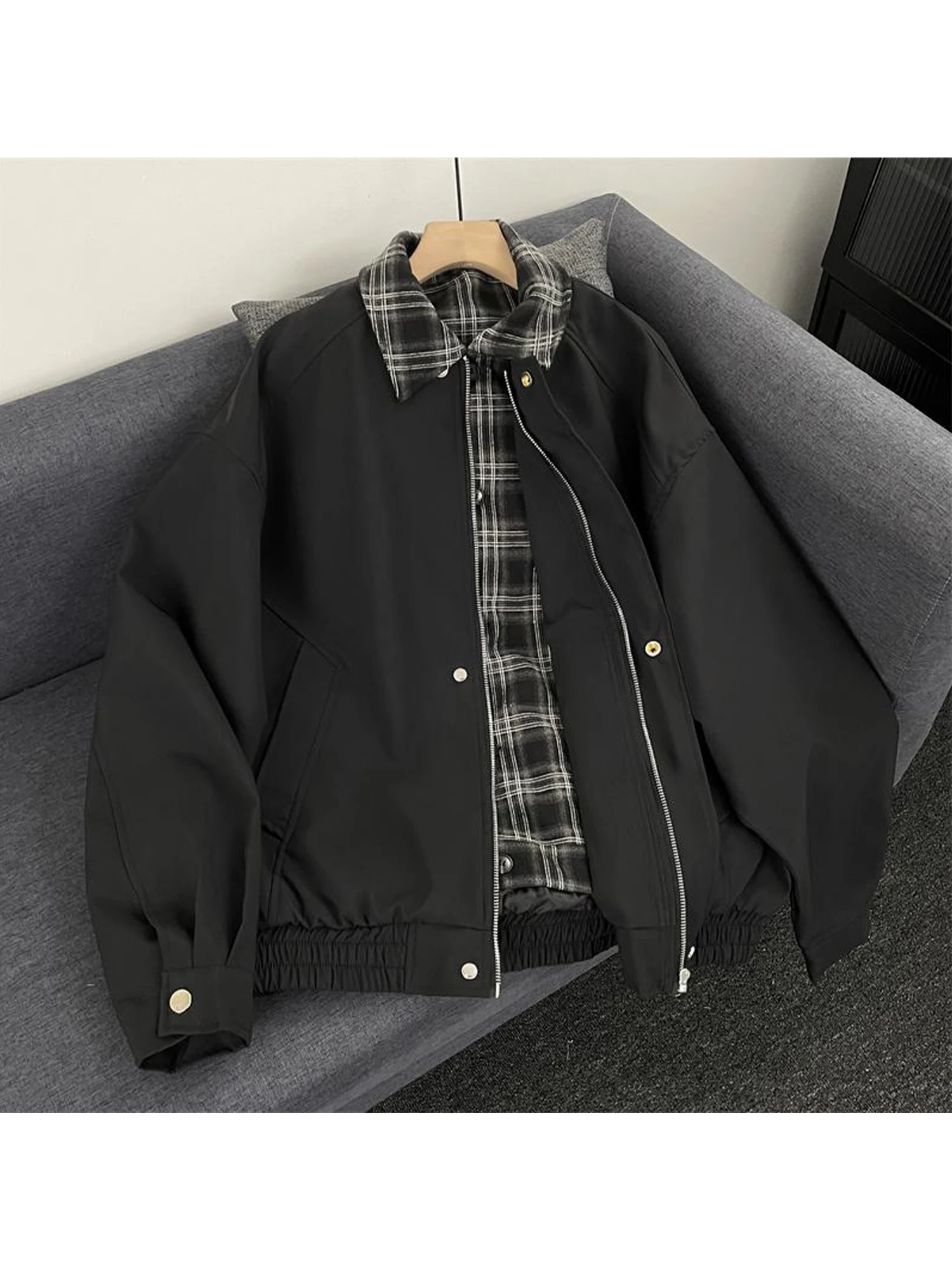 Veste bombardier marron d'automne pour femmes, manteau Harajuku Streetwear, veste de Baseball à manches longues, Vintage surdimensionné, vêtements d'extérieur des années 2000