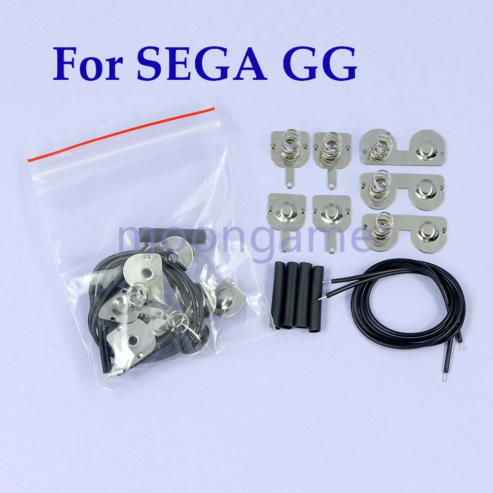 1set Battery Positive Negative Conversion Spring Contact Plate For SEGA GG Battery Spring Set Heat Shrink Tubing Wire