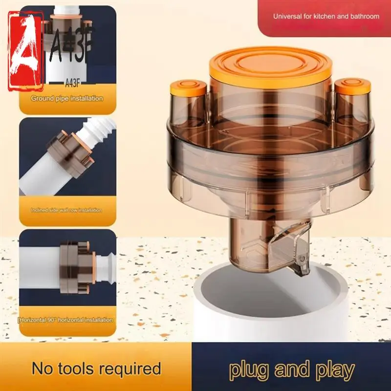 

A43F-Toilet Floor Drain Deodorant Inner Core Bathroom Universal Toilet Sewer Pipe Deodorant Sealing Cove