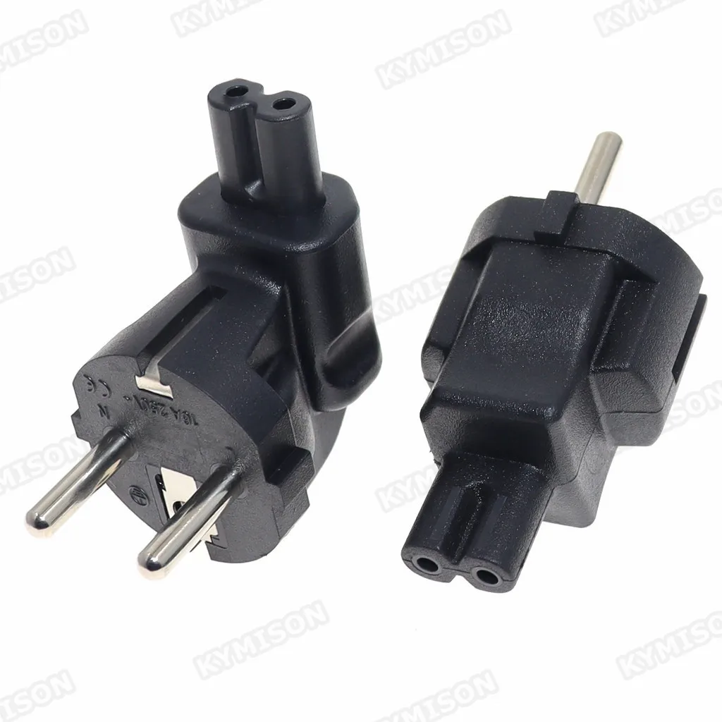 90 degree EU to C7 power Plug power cable Adapter Angle European plug to IEC C7 plug converter CEE7/7 Schuko EU plug to IEC C7