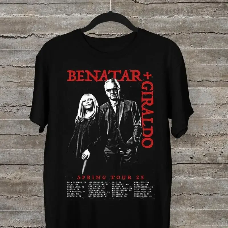 New Pat Benatar And Neil Giraldo 2025 Tour Date T Shirt Black All Size