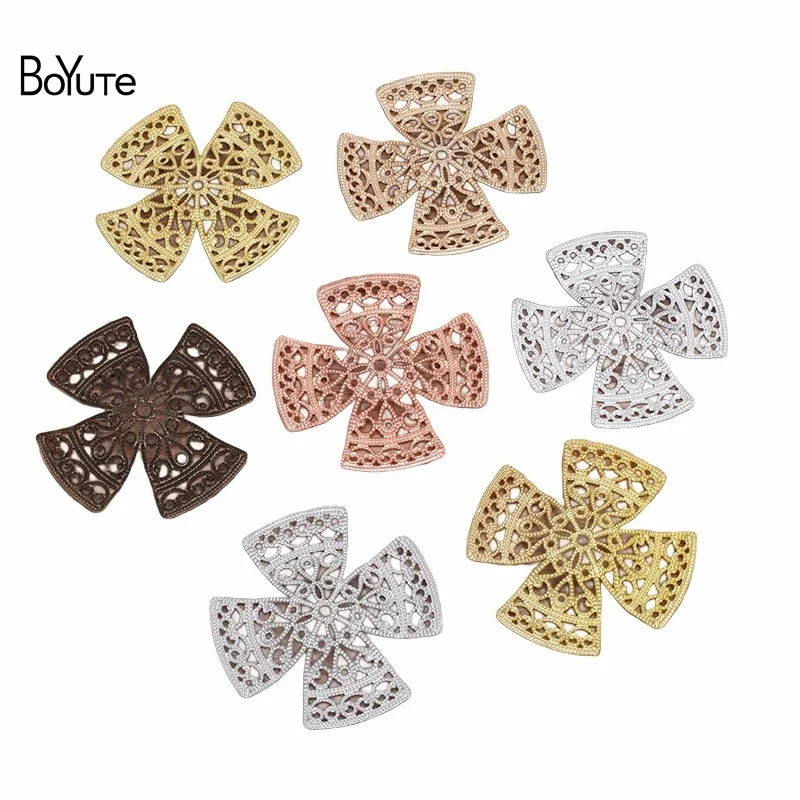 

BoYuTe (30 Pieces/Lot) 51MM Big Flower Filigree Findings Metal Brass Material DIY Jewelry Accessories