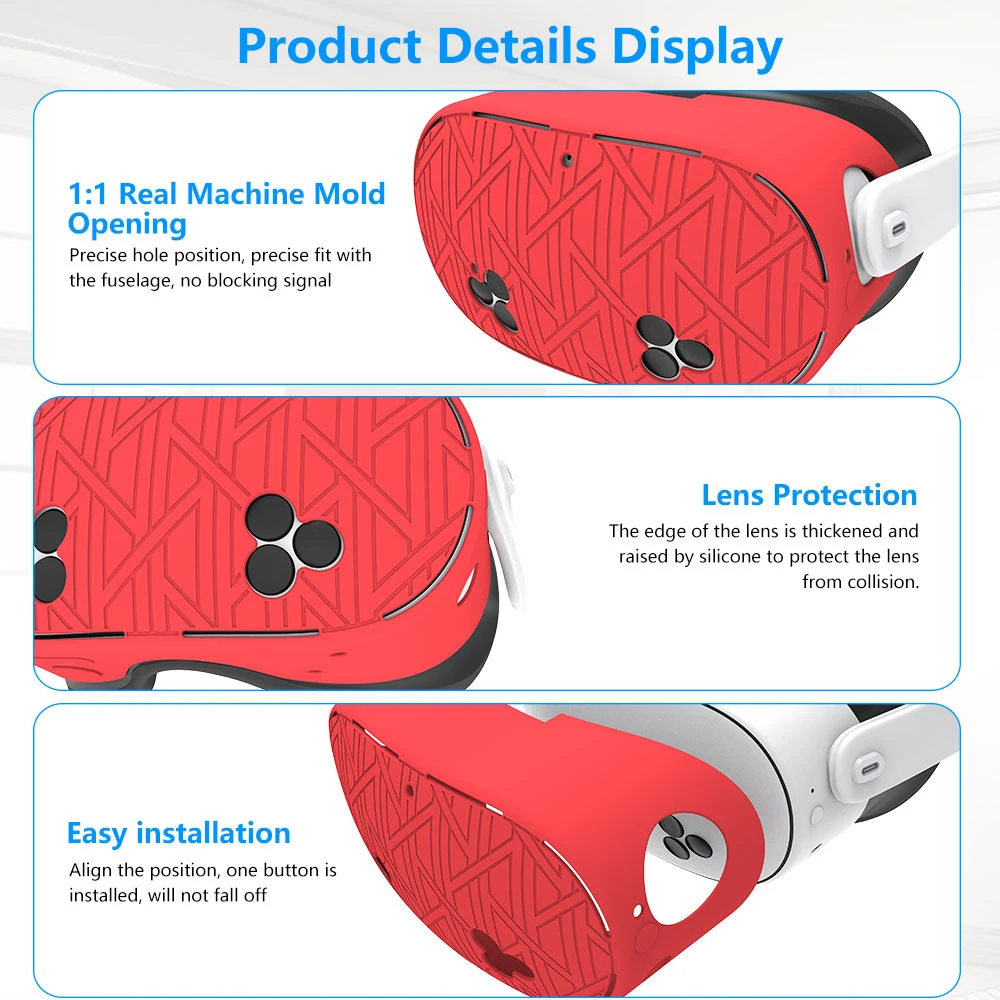 Conjunto completo de proteção de silicone para meta quest 3s, acessórios, conjunto de sete peças, capa de proteção de host, alça totalmente embrulhada