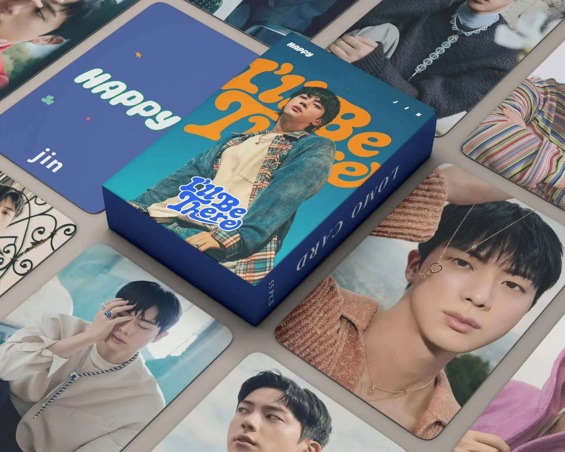 Kpop nuevo 55 unids/set álbum HAPPY Lomo tarjetas JIN tarjetas fotográficas láser postales para colección de Fans regalo