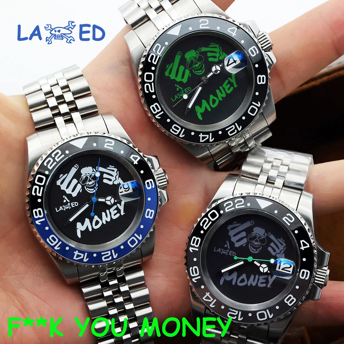 

LAXED New 40mm NH35 Men's Automatic Mechanical Watch Funny Desige Dial Stainless Steel Luminous Waterproof Sapphire Men Watches