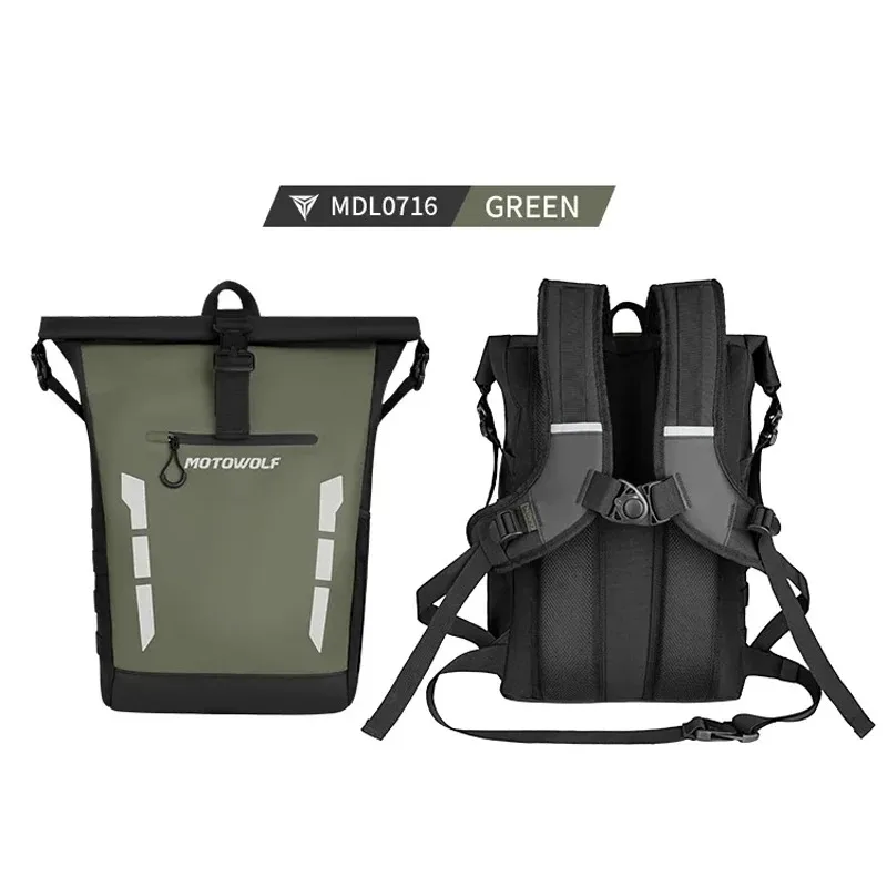 

Waterproof Motorcycle Bag Reflective Backpack 20L Water-resistant Oxford Cloth Backpack for Motorcycle Travel Cycling Luggage