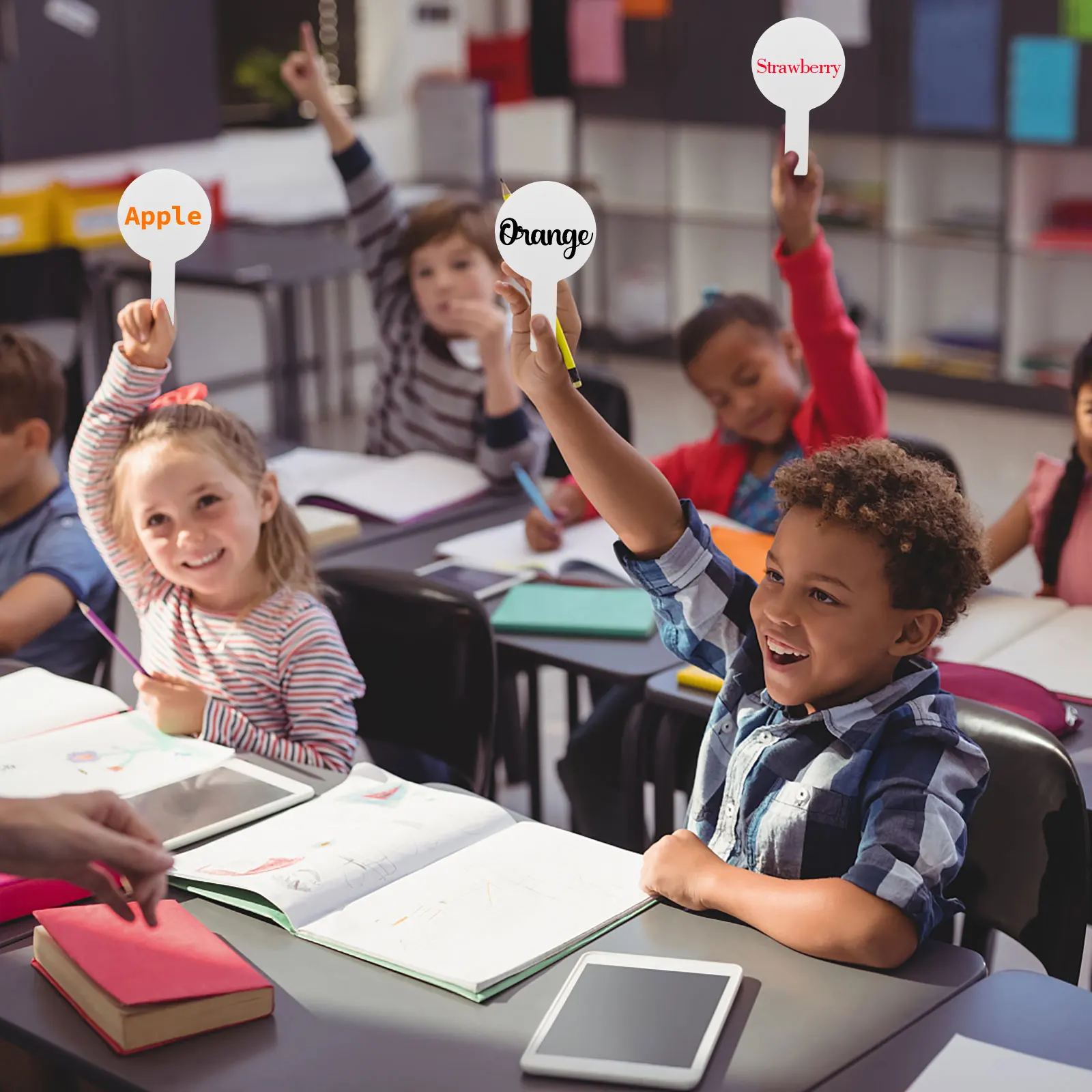 10-100 قطعة مجاذيف الإجابة الجافة المحمولة مزدوجة الوجهين المجاذيف لوحات بيضاء صغيرة لوحة بيضاء صغيرة علامات المسح الجاف مزاد #5