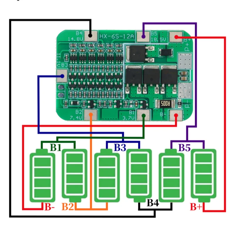 Strumento elettrico illuminazione solare 18650 scheda di protezione speciale della batteria al litio BMS 6 Series 22 v24v