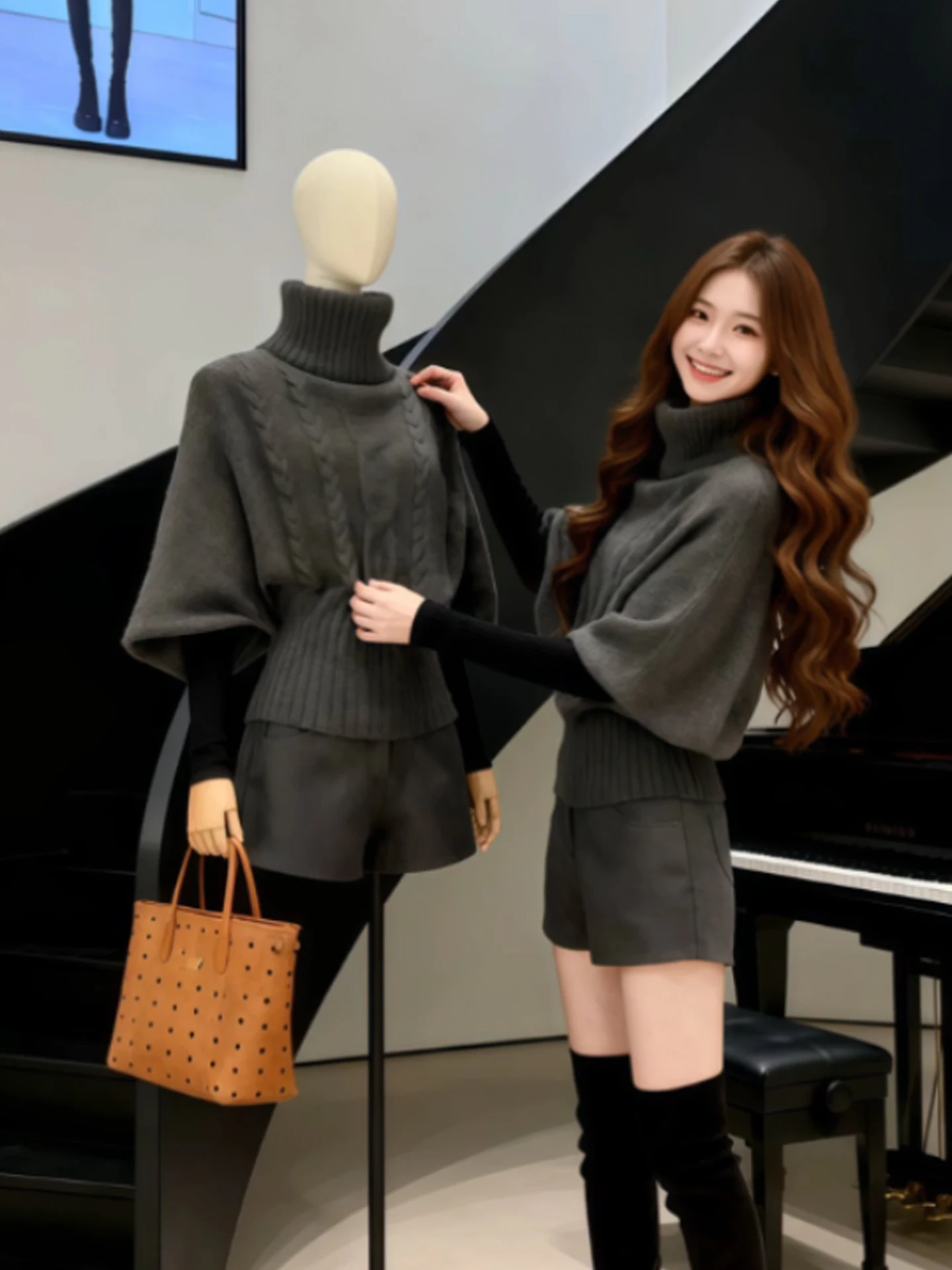 

Warm Knitted High Collar Sweater Comfortable Women's Camere Top Anti-Aging Color Blo Winter Faion Korean Sle Knitwear