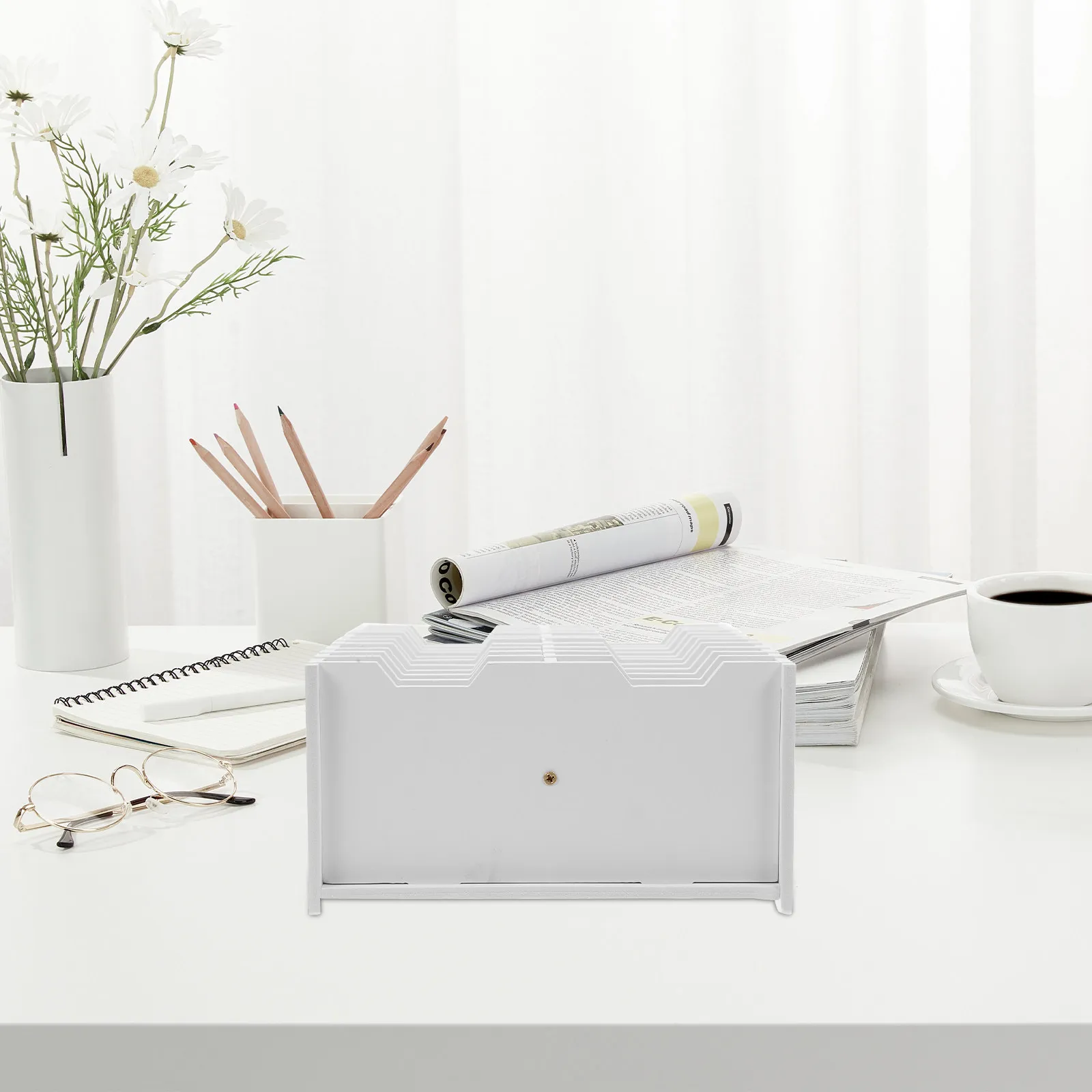 

Multi Compartment PVC Desktop Phone Storage Box Phone Holder Classroom Organizer Cellphone Storage for Teacher Use
