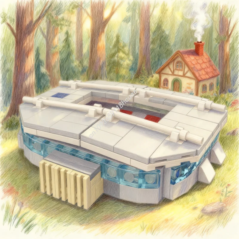 

187pcs MOC Red Bull Arena Zentralstadion Leipzig Sports Soccer Model Building Blocks Architecture Christmas Gift Toy Education