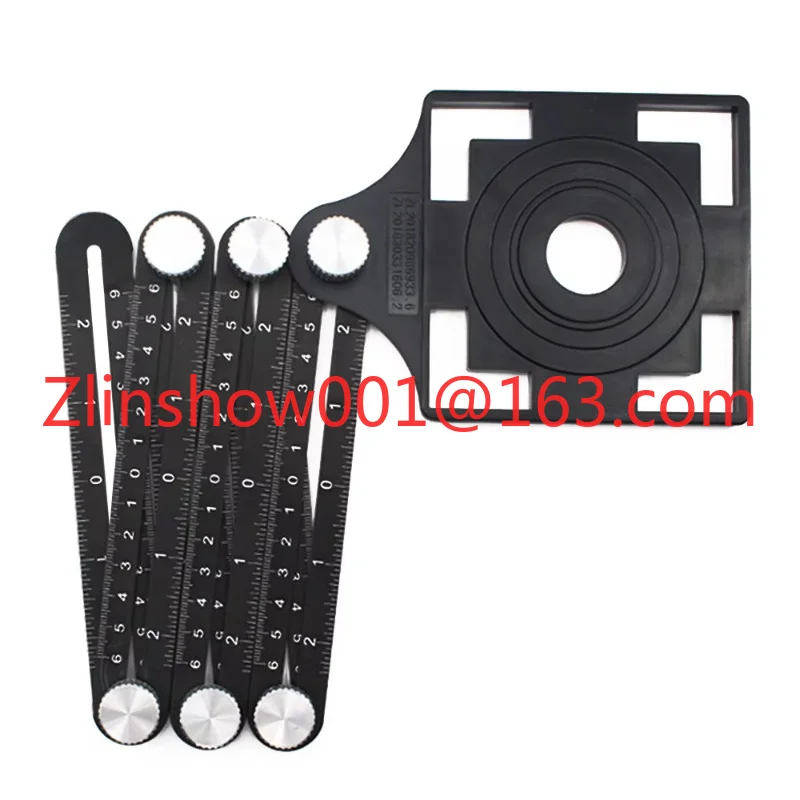 Six Fold Aluminium Alloy Multi Angle Measuring Ruler Aluminum Folding Positioning Ruler Tile Hole Locator Universal Angle