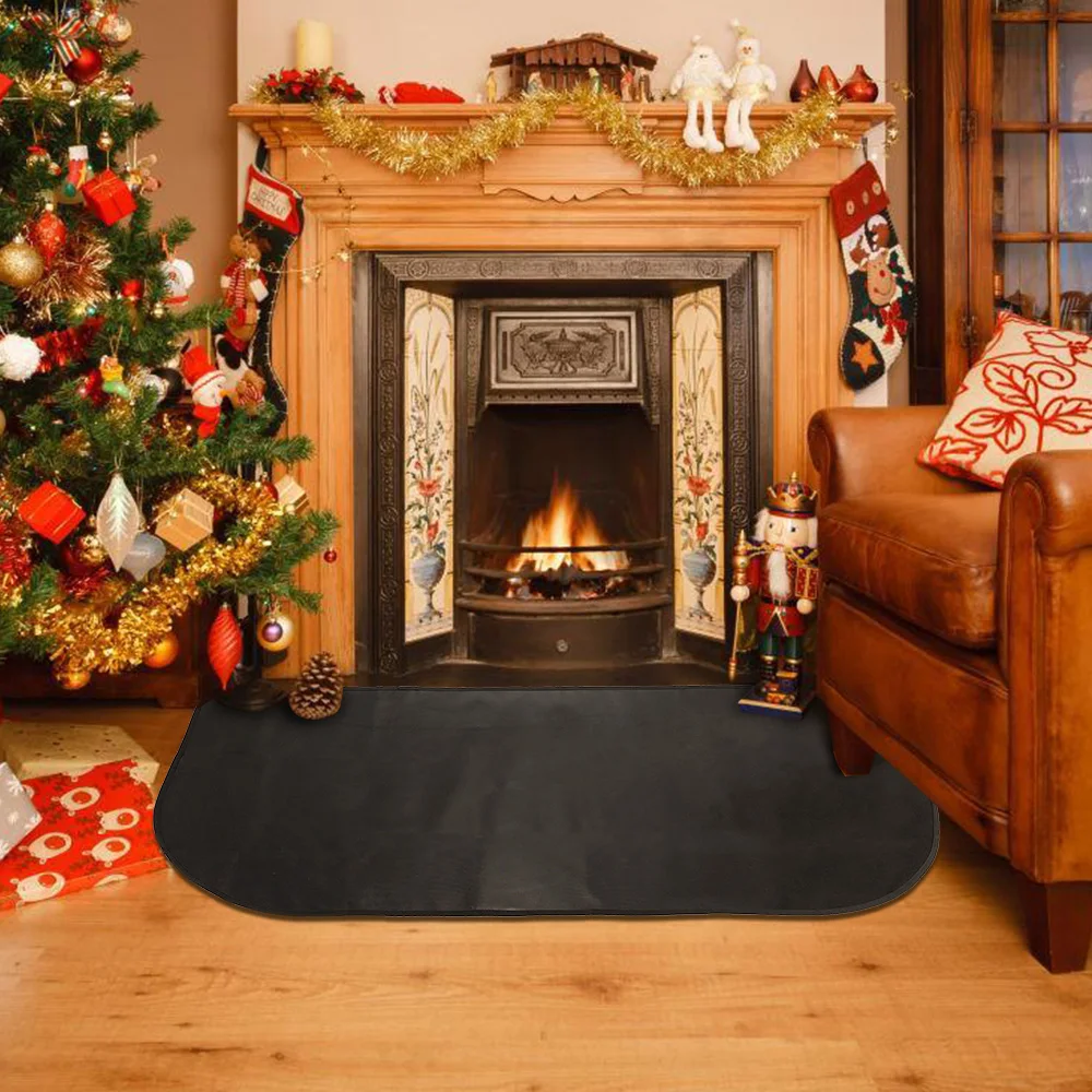 

Fireproof Flame Fireplace Rug Retardant High Temperature Resistant Fireplace Mat Nonslip Fiberglass Floor Protection Rug Mat