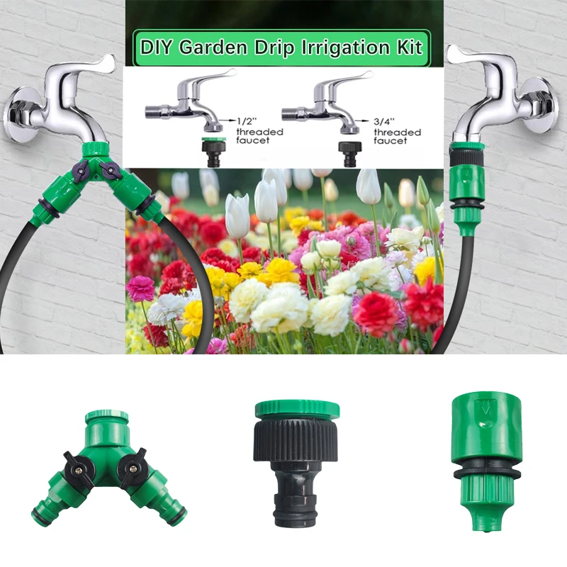 Garden Water-Saving Sprinkler Drip Irigation System For Greenhouse Raised Flower Bed Patio 5-40 Meters Kit