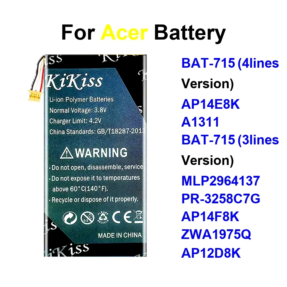 

Аккумулятор MLP2964137 AP14E8K для Acer Iconia One Talk Tab A1-830 A1-850 A3-A10 A3-A11 B1 B1-810 B1-820 7 A1-713 B1-730 B1-750