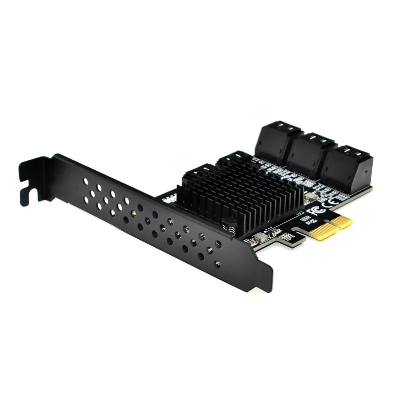 88SE9215 Chip 8 Ports SATA 3.0 To Pcie Expansion Card PCI Express SATA Adapter SATA 3 Converter With Heat Sink For HDD