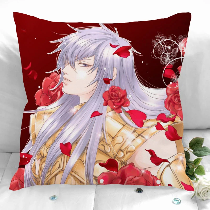 New Custom Saint Seiya Pillowcases Printed Square Pillowcase Home Decorative Zipper Pillow Cover 40X40cm(One Side)