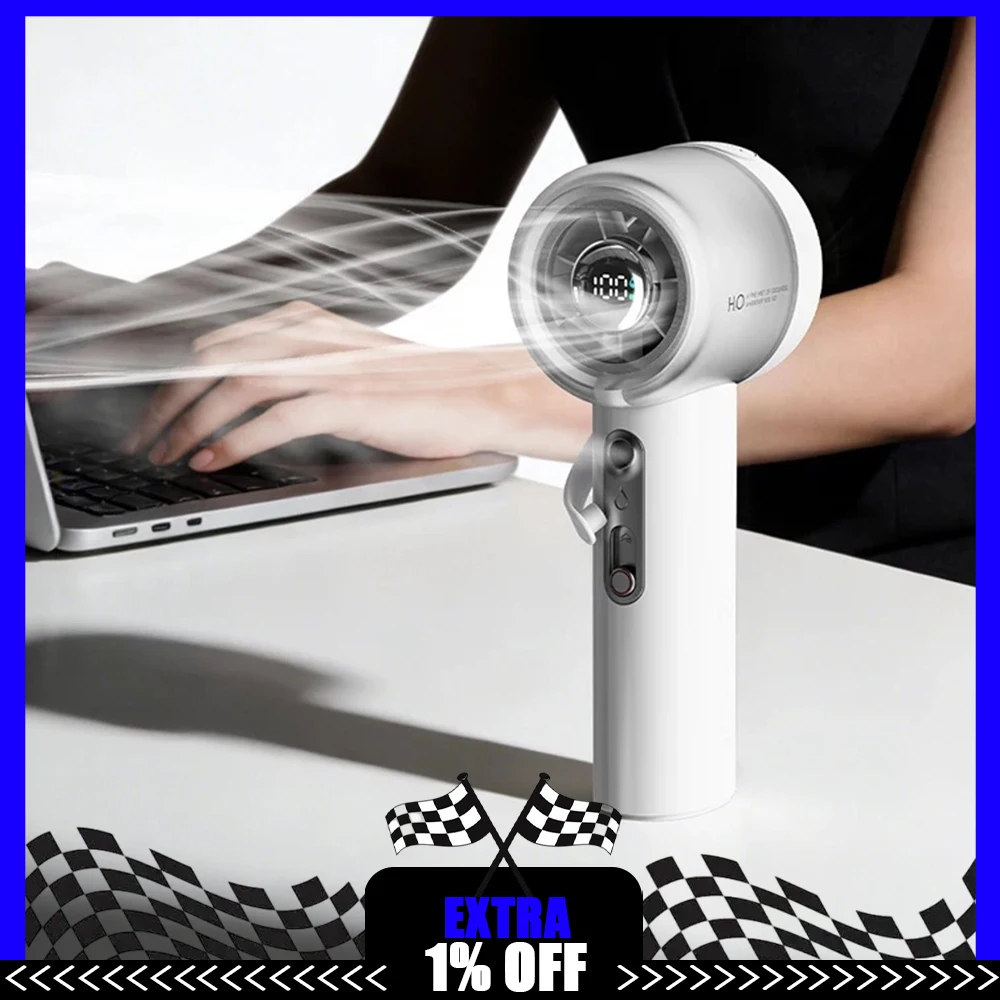 Airmate H2O-F3 Handheld Small Fan 100 Th Gear At Will Speed Regulation Handheld Fan 15 Hours Long Battery Life Low Noise Gifts
