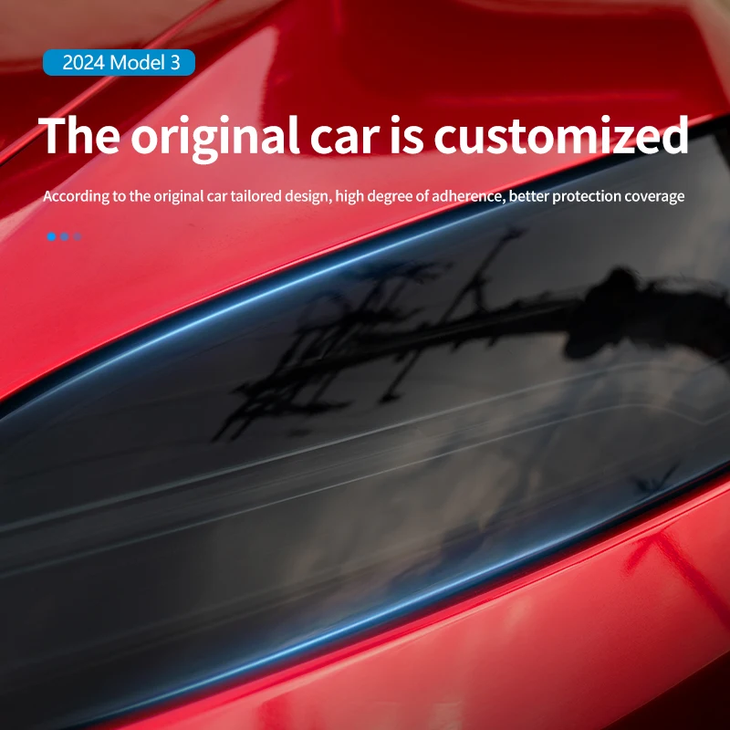 Suitable for Tesla 2025 Model Y Highland – Carbon flash headlamp protective film, smoked black TPU cover.