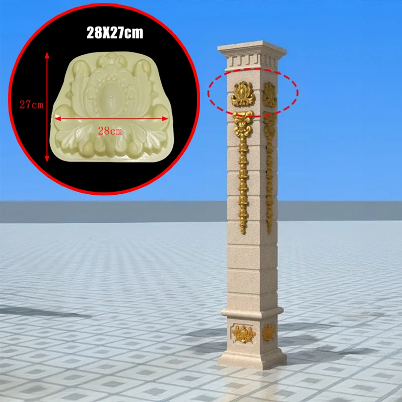 

European Crown Carving Cement Mold Roman Column Relief Flower Board Wall Flower Pendant Concrete Villa Printed And Stamped Brick